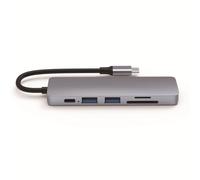 6 en 1 UBS C Hub Estación de acoplamiento Cables Conector Herramienta de conexión Divisor Equipos Teléfono Móvil Lector de Tarjetas Externos