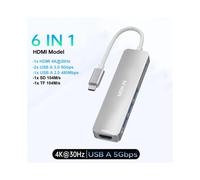 (6 en 1) USB C HUB 4K60Hz Tipo C a HDMI PD 100W Adaptador compatible con Macbook iPad Pro M2 M1 Accesorios