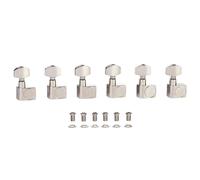 6 en línea 21:1 de doble pin (sin tornillos) afinadores de guitarra de 2 pines, clavijas de afinación compatibles con guitarras American Series ST/TL de níquel contemporáneo