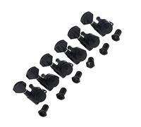 6 En Línea Negro 19: 1 Ratio Guitar Locking Tuners Tuning Pegs Machines Heads Set Para Guitarra Eléctrica Pomos De Cabezales De Guitarra