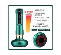 (6 engranajes verdes) Masajeador eléctrico con ventosas al vacío GuaSha Anticelulítico Belleza Salud Raspado