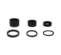 6 espaciadores de audífonos de Carbono Negro Brillante de Peso Ligero de 1 1/8 a 2 mm, 3 mm, 5 mm, 10 mm, 15 mm, 20 mm