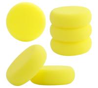 6 esponjas Redondas de 7,5 cm sintéticas, Esponja para Pintar Manualidades, esponjas Redondas para Pintar, Amarillo, para Acuarela, para Pintura acrílica, Manualidades, Limpieza del hogar