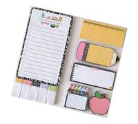 6 estilos de etiquetas extraíbles de dibujos animados para transferencias de mensajes de diseño colorido para aula, enseñanza, organización del trabajo, suministros de vuelta a la escuela