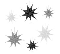 6 estrellas de papel para colgar, grandes estrellas de papel para Navidad, estrellas plegables para colgar, decoración escandinava, estrella de papel, estrella de Adviento