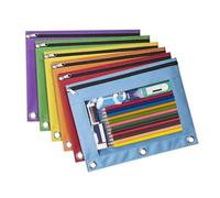 6 estuches con cremallera para bolígrafos, 3 anillas, estuche para lápices, bolsa de archivos, caja transparente para lápices con ventana para gomas de borrar, reglas, marcadores, estuche de