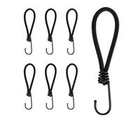 6 expansores con ganchos, tensor de lona de 15 cm, tensor de goma para lonas, redes, pancartas, eslingas expansoras, ganchos tensores, cuerda elástica, color negro