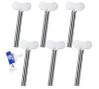 6 exprimidores de pasta de dientes, exprimidores de tubo de metal, llaves de pasta de dientes de acero inoxidable, dispensador manual para pintura de pasta de dientes, crema, cosméticos y tinte para