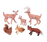 6 figuras de animales, figuras de criaturas, figuras de ardillas, ciervos y familias, juguetes en miniatura