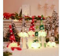 6 figuras de duendes de Navidad LED, decoración navideña, género pequeño, decoración navideña, gnomos pequeños, gnomos de Navidad, figuras de gnomos