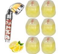 6 filtros de ducha de vitamina C, bálsamo con sabor a limón, filtros de cabezal de ducha con infusión de vitamina C, ablandan el agua dura, la cabeza ayuda a secar la piel y la caída del cabello