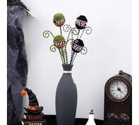 6 flores artificiales de caníbal de Halloween para fiesta de Halloween, casa encantada, decoración de jarrón (6 unidades, negro)