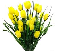 6 flores de tulipán sintético para decoración contemporánea del hogar, juegos de iluminación de estudio, comercialización visual al por menor y aplicaciones de configuración de fiestas temáticas (C)