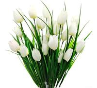 6 flores de tulipán sintético para decoración contemporánea del hogar, juegos de iluminación de estudio, comercialización visual al por menor y aplicaciones de configuración de fiestas temáticas (A)