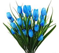 6 flores de tulipán sintético para decoración contemporánea del hogar, juegos de iluminación de estudio, comercialización visual al por menor y aplicaciones de configuración de fiestas temáticas (D)