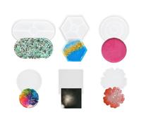 6 Formas Moldes Silicona, Silicona Para Moldes Perfectos Para Principiantes, Kit Todo En Uno Para Hacer Posavasos, Bandejas, Tapetes Para Cuencos Y Proyectos De Resina Diy