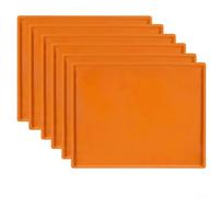 6 forros de silicona para hornear con bordes elevados, hojas deshidratadoras antiadherentes para horno Cosori y deshidratador de alimentos (naranja)
