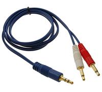 6 ft CablesOnline 3,5 mm estéreo Macho a Doble Cable multiconector (RD/WH) Mono Audio de 3,5 mm, Color Azul
