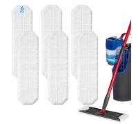 6 fundas de repuesto compatibles con Vileda H2PrO y O-Cedar H2PrO, funda de microfibra para limpiaparabrisas planos, reutilizable, fácil fijación al marco, para todos los suelos duros