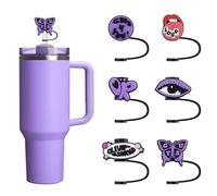 6 fundas de silicona de 10 mm de diámetro, compatibles con vasos Stanley de 40 onzas, bonitos adornos para vasos Stanley de 40 onzas, a prueba de polvo o