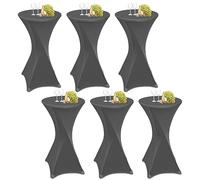 6 fundas para mesa de pie, mesas de pie, 60 x 110 cm, elastano, elástico, reinforcement in the Foot Area, para mesa redonda, boda, fiesta de cumpleaños, banquete, decoración de mesa (60 cm, gris