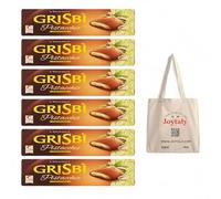 6 galletas Matilde Vicenzi Grisbi Biscotti Pistacchio con crema de pistacho, relleno de galletas, 100% galletas italianas, 150 g + bolsa JOYTALY SHOPPING