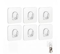 6 Ganchos Adhesivos de Pared, Colgadores Transparentes con Diseño de Bala, Ganchos sin Taladrar para Cocina y Baño, Ganchos Autoadhesivos Multiusos para Organización del Hogar