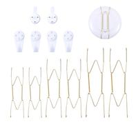 6 ganchos de resorte para colgar platos, 6 clavos sin dejar rastro, colgadores decorativos de pared en forma de W