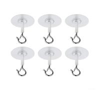 6 ganchos de techo que ahorran espacio para colgar plantas, macetas, utensilios de cocina y artículos de decoración sin taladrar ni accesorios permanentes (plateado)