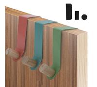 6 ganchos para puerta reversibles resistentes para colgar, 46 mm ganchos para colgar sobre el cajón, universales, percheros de puerta con esponjas, ganchos de metal sobre el armario para coronas y