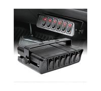 6-Gang 12V Rocker Switch Box [40 Amp Max.] [12 AWG Wires][12 Volt DC] SPST On/Off Rocker Toggle Switch Panel Box for Auto Automotive Lights Car Marine