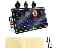 6 Gang interruptor basculante panel impermeable DC12V a 24 V 20A luz LED azul 5pin protección contra sobrecarga para coche caza autobús RV