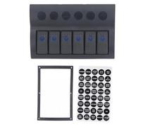 6 Gang Pre Wired Marine Switch Panel Blue LED with Overload Protector IP65 Rated for Boat RV Bus DC 12V 24V