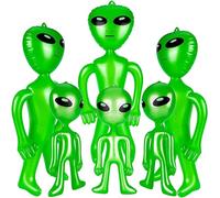 6 globos inflables de Halloween Alien - 89,9 cm y 53,3 cm pequeños globos para fiestas de alienígenas, Halloween, Navidad, cumpleaños (verde)