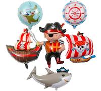 6 globos piratas para cumpleaños, decoración de fiesta de piratas, temática náutica, decoración de cumpleaños para fiesta pirata, carnaval
