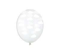 6 Globos transparentes nubes blancas