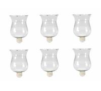 6 Gran portavelas de Cristal Transparente Tazas con Goma Cubierta Juego de Hombre