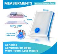 6 Grande Aspiradora Almacenaje Plástico Fuerte Bolsas Ahorro de Espacio Jumbo