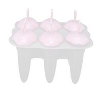 6 Grid Ice Cream Form | Non - Stick Silicone for Homemade Ice Cream Bars/Yogurt/Pudding | BPA - Free, Dishwasher Safe, Easy Release (Light Rosy)