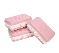 6-Grid Pastillero, Pastillero Pequeño, Forma de maleta Portátil 3 Piezas Estuche de Medicina Viaje Medicina Almacenamiento(rosa)