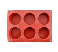6 Grid Round Silicone Baking Mold - Non Stick Food Grade Cake Tray, Flexible Heat Safe Dessert Molding Tool, Easy Clean Reusable Kitchen Accessory Structure | Home Baking Sessions, Professional Bakery