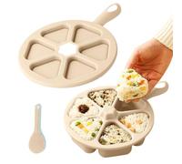 6 Grids Triangle Sushi Mold Rice Ball Press Shaper with Handle Kitchen