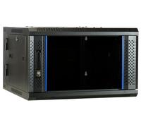 6 HE Armario para servidor, wendbares Caja de pared con puerta de cristal (Alto) 600 x 600 x 368 mm