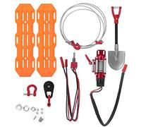 6 herramientas decorativas para coche RC, accesorios para coche RC, barricadas de metal, rodillo de cabrestante, pala de bloqueo de cuerda de acero, apto para Hsp Axial SCX10