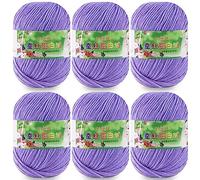 6 hilos de tejer gradiente de color, hilo de ganchillo de acrílico, 6 capas de hilo de ganchillo, 50 g de hilo suave de madejas de punto para suéter, bufanda, artesanía, pinchos cálidos, chales