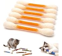 6 hisopos de algodón para gatos con hierba gatera, palos gigantes duraderos para masticar gatitos, cuerdas dentales de dentición, hisopos interactivos de algodón con hierba gatera, juguete de punta Q