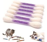 6 hisopos de algodón para gatos con hierba gatera, palos gigantes duraderos para masticar gatitos, cuerdas dentales de dentición, hisopos interactivos de algodón con hierba gatera, juguete de punta Q