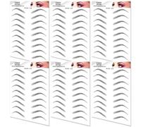 6 hojas, 54 pares de tatuajes de cejas impermeables para cejas, calcomanías de transferencia temporal, calcomanías de cejas falsas para mujeres