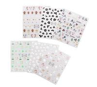 6 hojas copos de nieve pegatinas de arte de uñas muñeco de nieve pegatinas de uñas autoadhesivas manicura pegatinas de Navidad pegatinas de uñas