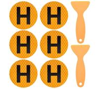 6 Hojas De Adhesivos para Automóviles con Logotipo H, 2 Raspadores De Plástico Triangulares, Adhesivos para Vehículos con Logotipo Histórico, Raspadores De Láminas para Automóviles.